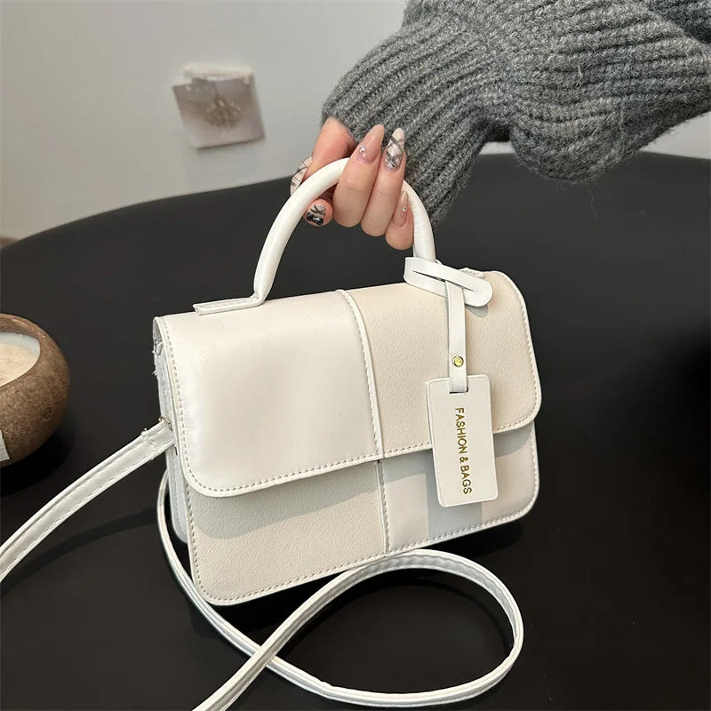 Vintage Patchwork Leather Crossbody Bag for Women