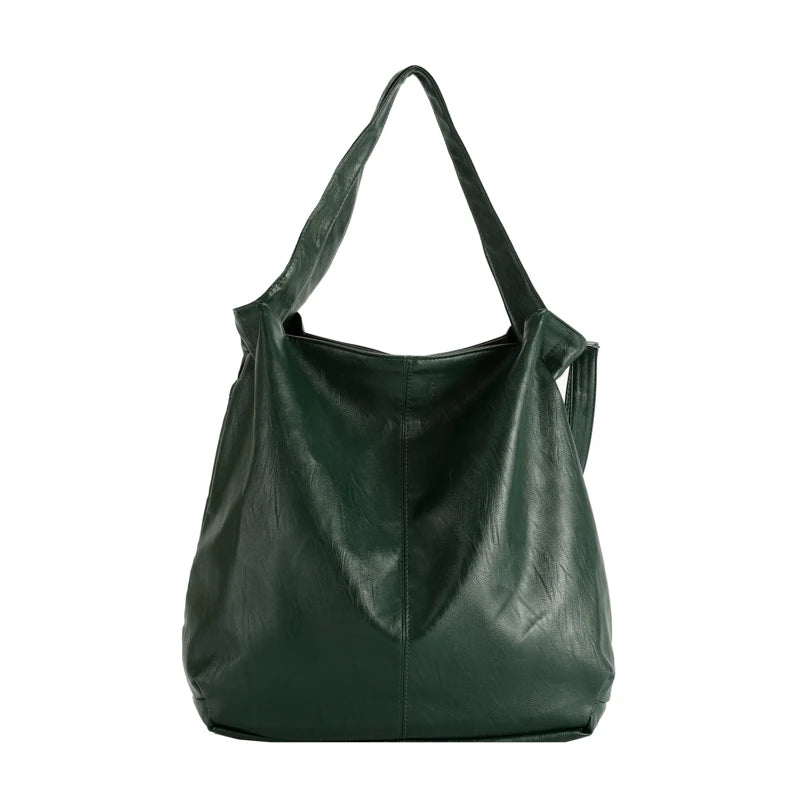 Large Capacity PU Leather Hobo Shoulder Bag for Women