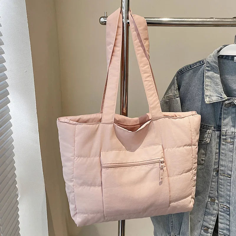 Large Capacity Fabric Tote Bag Lightweight Trendy Shoulder Purses Lady Shopper Shopping Underarm Y2k