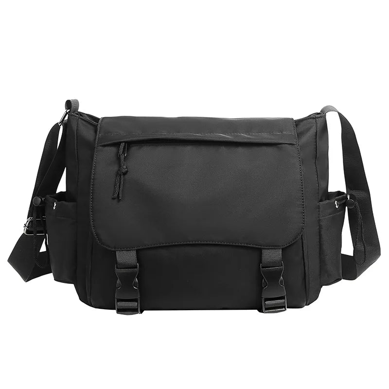 Men S Shoulder Bag Simple Buckle Large-Capacity Functional Shoulder Bag Men Women