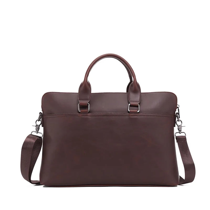 Casual Pu Leather Men S Handbag Briefcase Retro Business 15 6 Inch Multi-Function Computer Bag