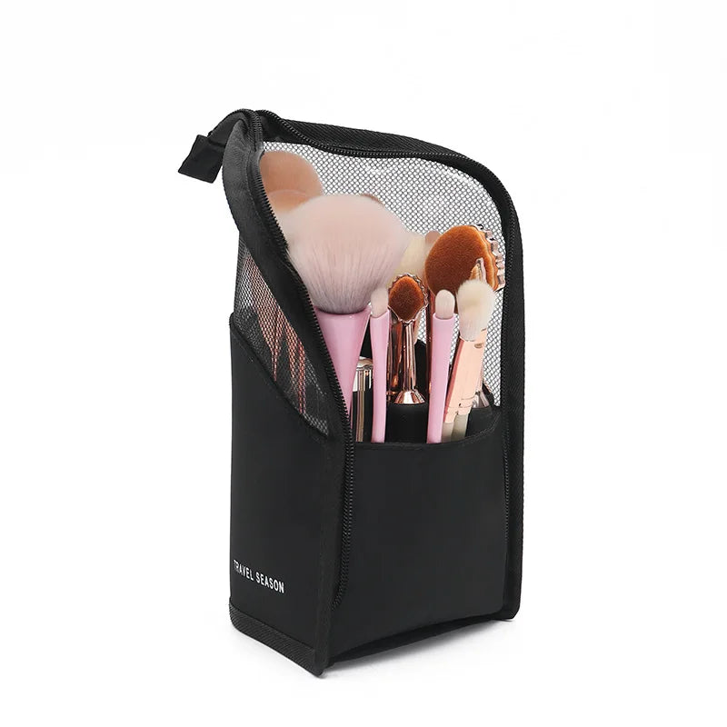 Makeup Bag Large Capacity Brush Portable Waterproof Storage Mouth Red Envelopes Women - Waterproof