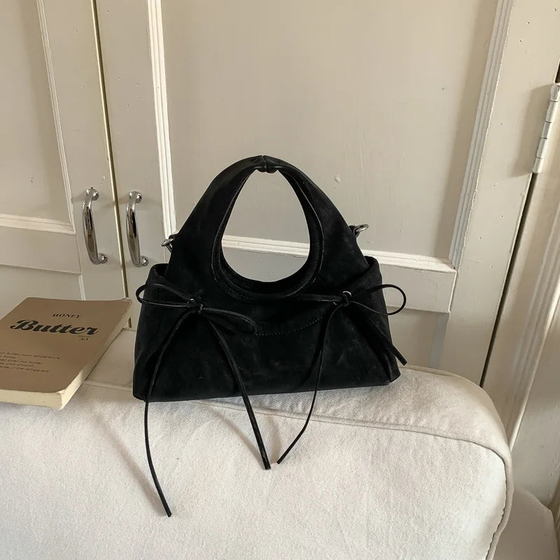Simple Suede Small Square Bag Versatile Crossbody Bags Woman Shoulder Purse Handbags Designer