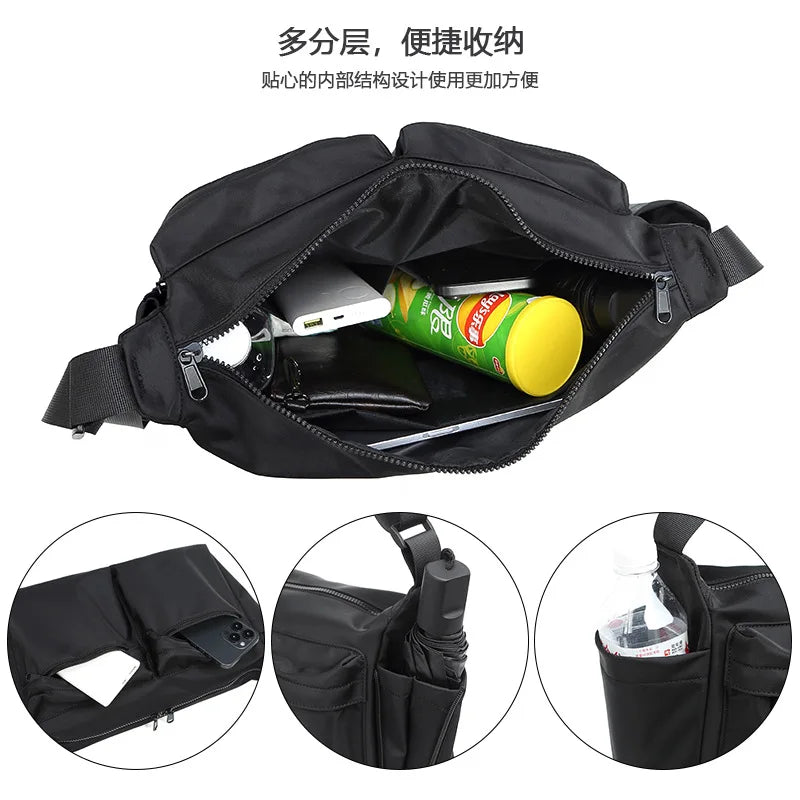 Lightweight Men S Women Crossbody Bag Fashionable Multi-Pocket Workwear Versatile Single-Shoulder