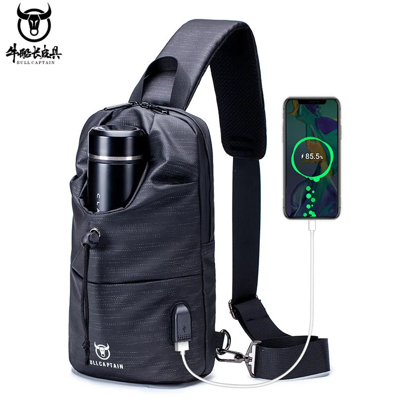 Oxford Cloth Wear-Resistant Kettle Chest Bag Men S Shoulder Crossbody Large Capacity Multi-Function