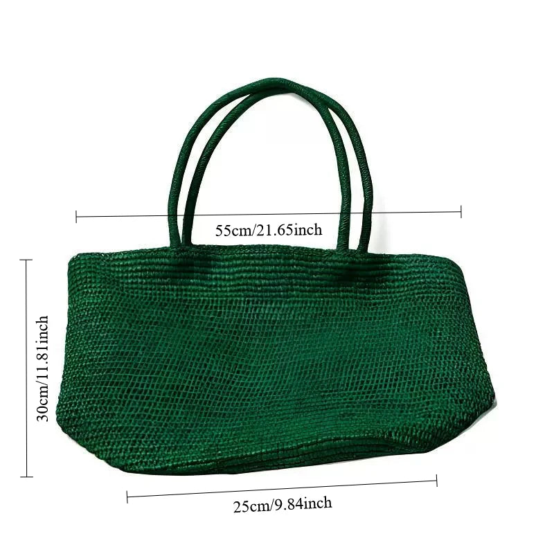 Large Handwoven Rattan Tote Bag Women Natural Straw Beach Purse Shoulder Bags Handbag Summer Lafite