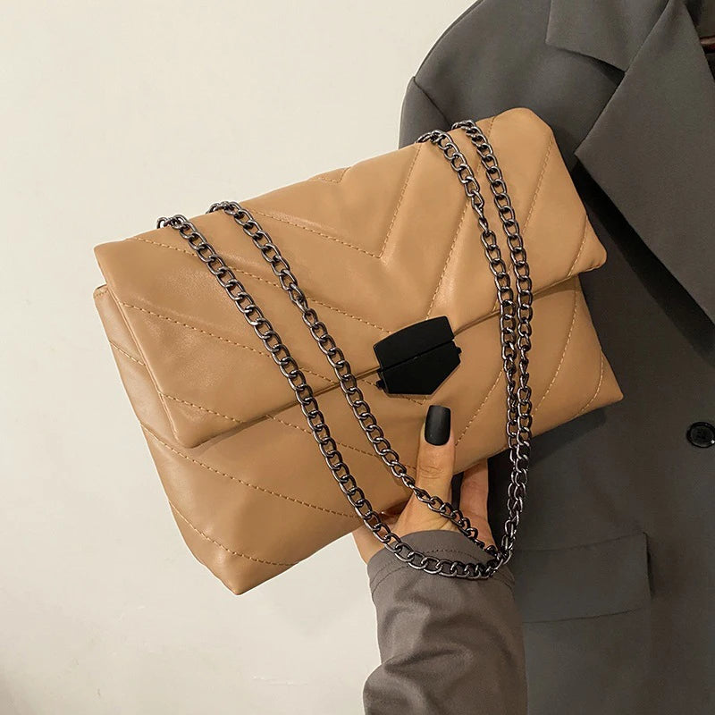 Quilted Chain Shoulder Bag – Women's Crossbody Handbag