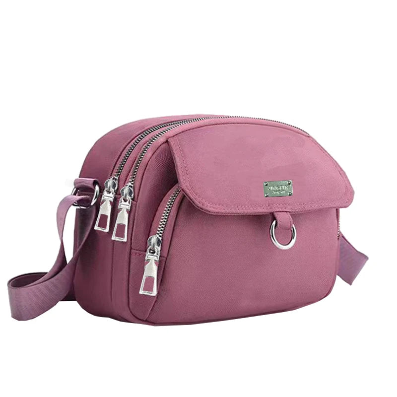 Crossbody Bag – Multi-Pocket Nylon Shoulder Bag for Women