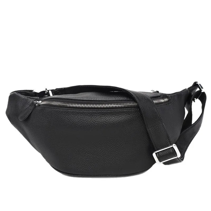 Men S Waist Bag Genuine Leather Casual Crossbody Bag