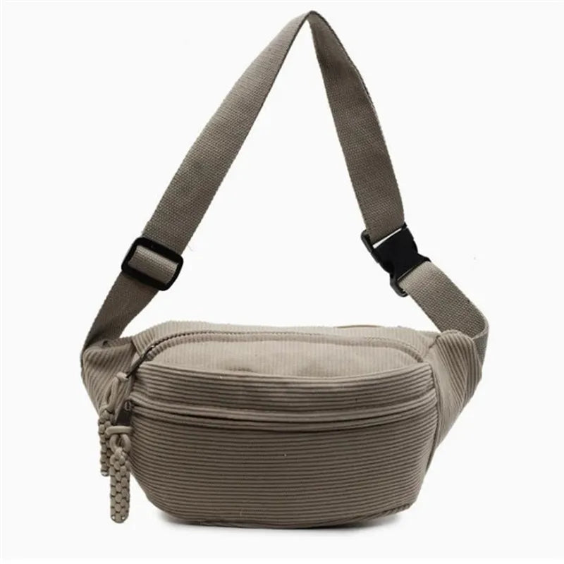 Cozy Corduroy Crossbody Bags Men S Women Chest Bag Street Style Sports Shoulder Bag