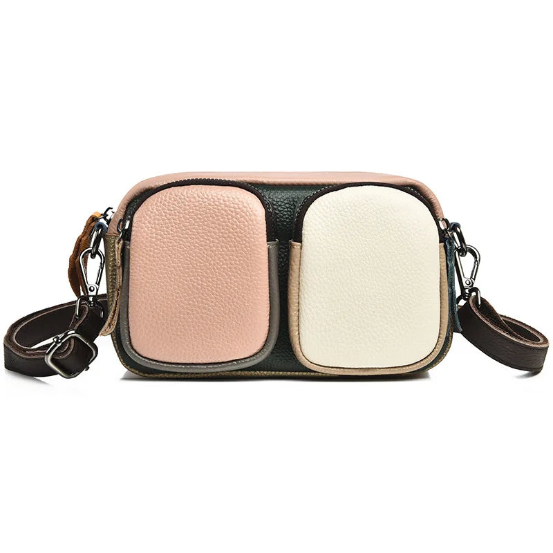 Large-Capacity Single-Shoulder Bag Top Layer Cowhide Multi-Functional Crossbody