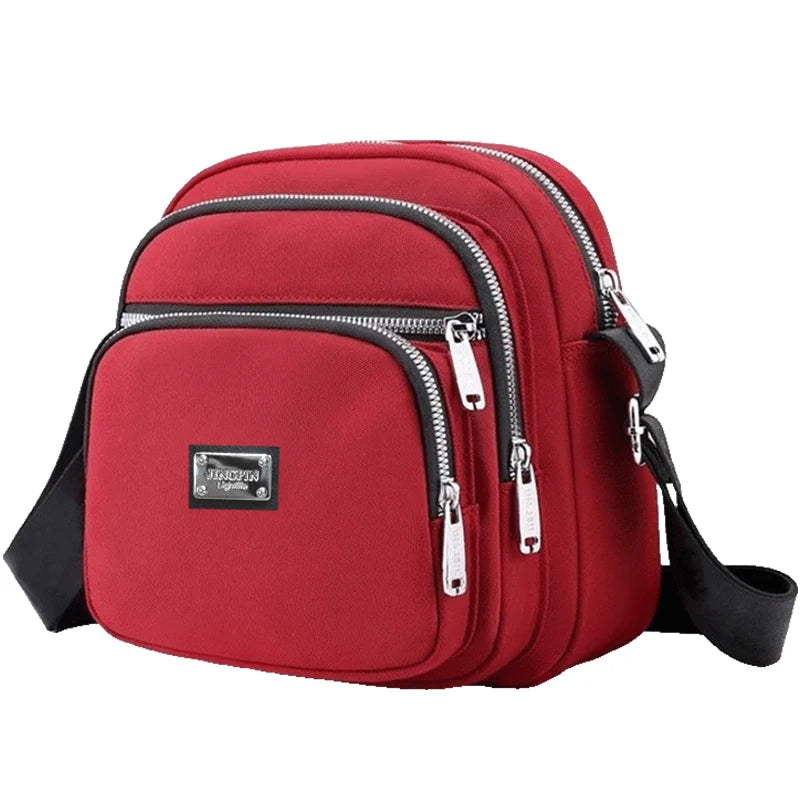 Daily Wear Slim Multi-Layer Shoulder Bag Adjustable Wide Strap
