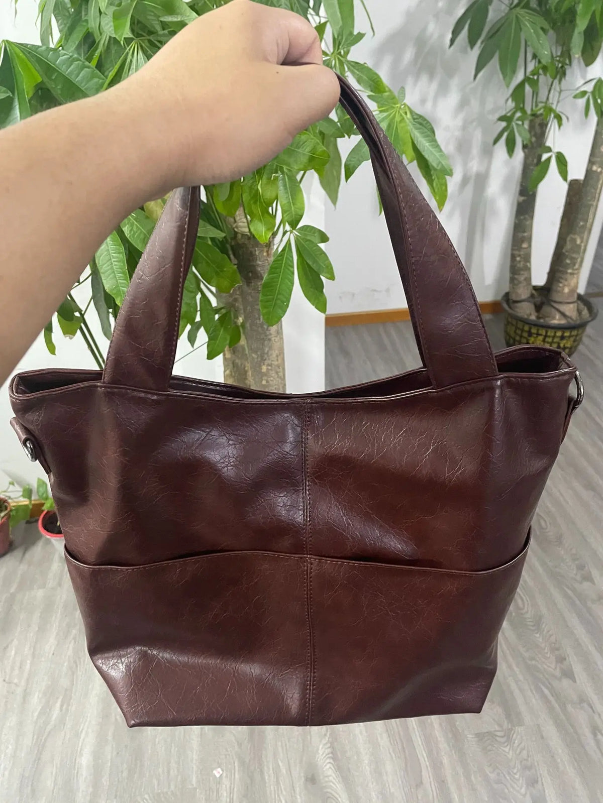 Single Shoulder Bag Pu Leather Large-Capacity Women S Handbag Multiple Compartments