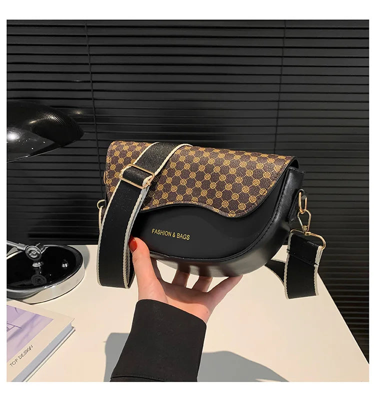 Faux Leather Saddle Bag – Retro Crossbody Shoulder Bag