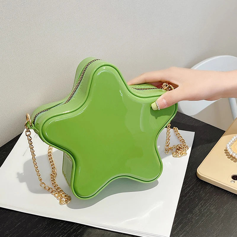Star-Shaped Mini Crossbody Bag – Cute Candy Color Chain Purse