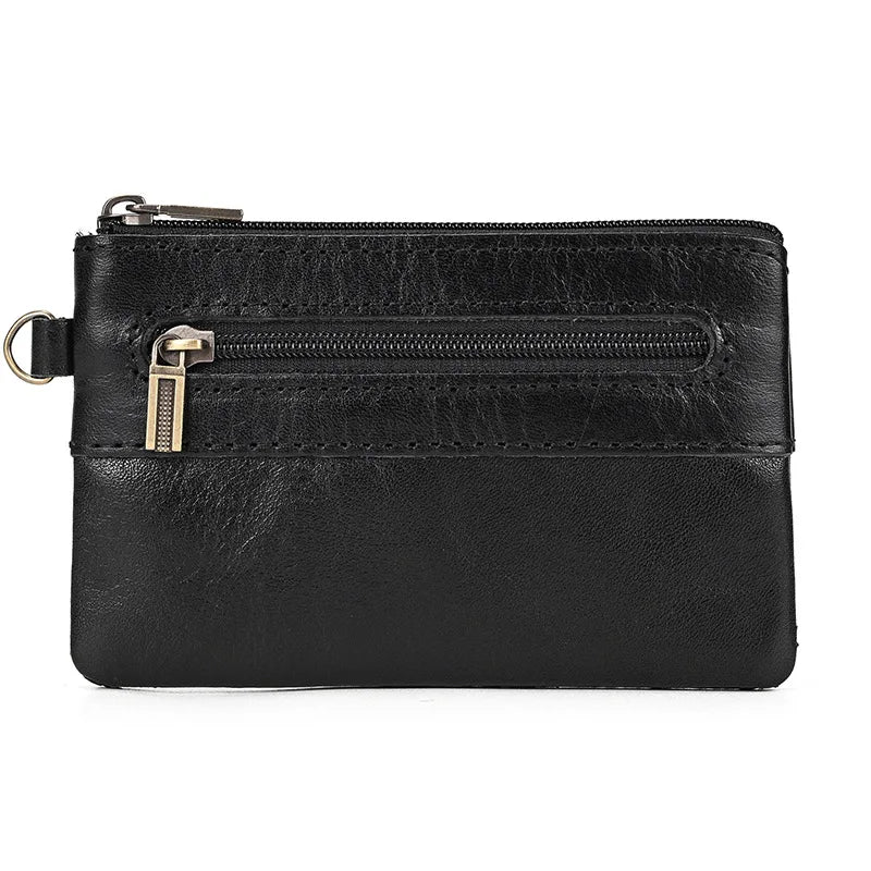 High-Grade Real Leather Coin Purse Card Bag Men Women Casual Pocket Square Thin