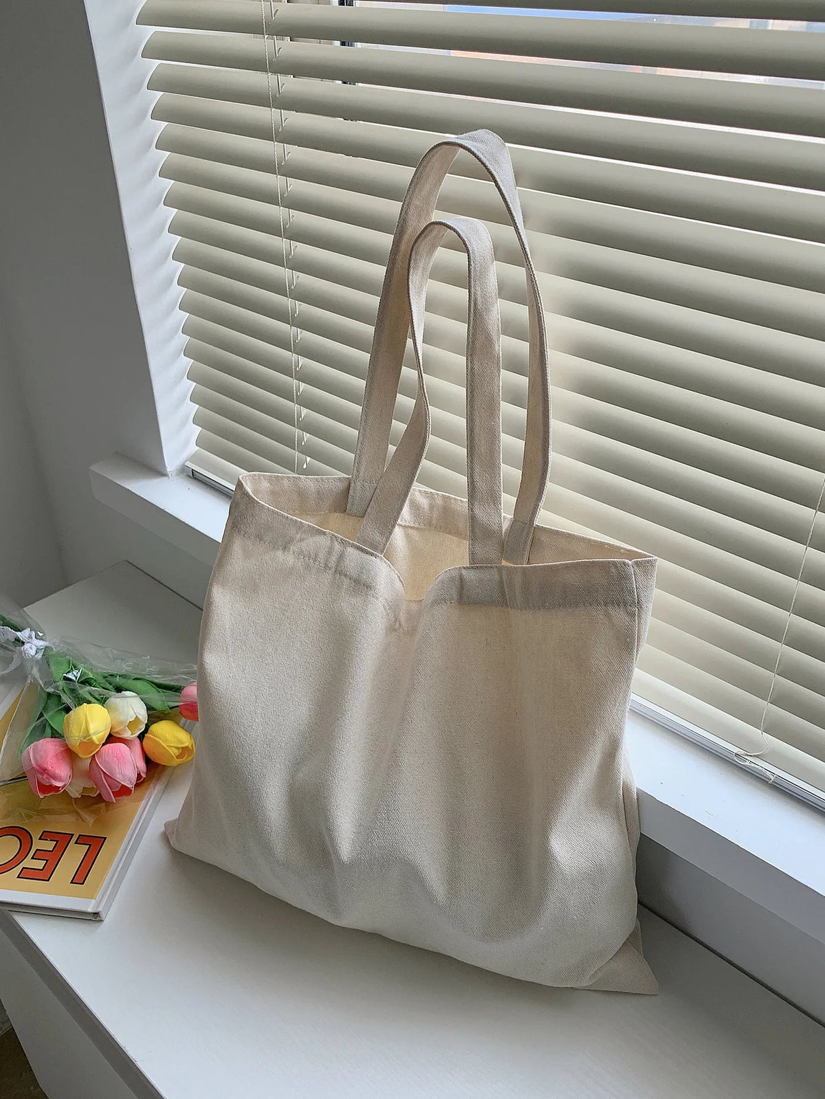 Casual Fashionable Women S Shopping Bag Lightweight Durable Canvas Tote Large Capacity Suitable
