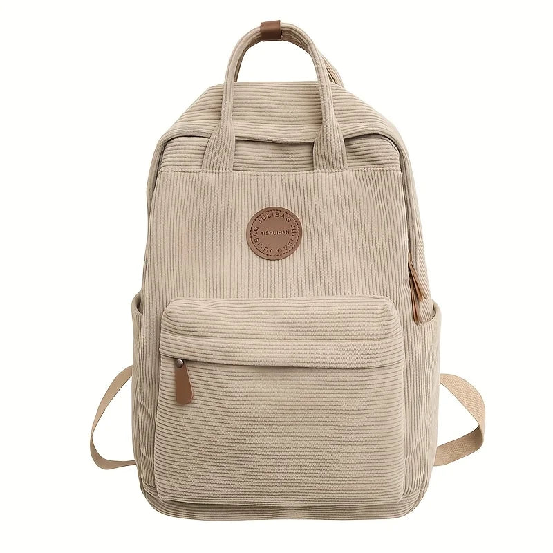 Corduroy Backpack for Teens – Casual School & College Bag