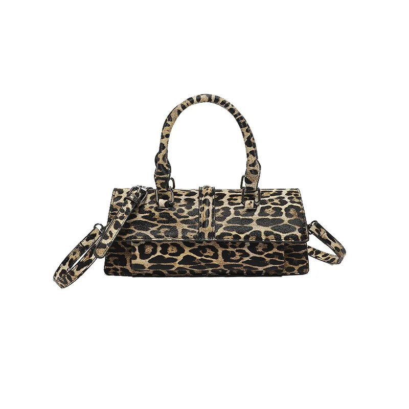Leopard Print Crossbody Bags Woman Shoulder Bag Small Square Purse Handbags Designer Female