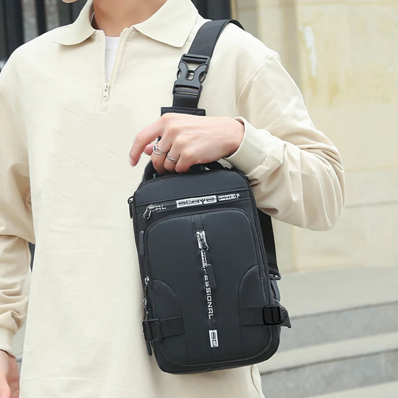 Men S Dual-Purpose Crossbody Shoulder Bag Multi-Functional Casual Versatile Single-Shoulder Handbag