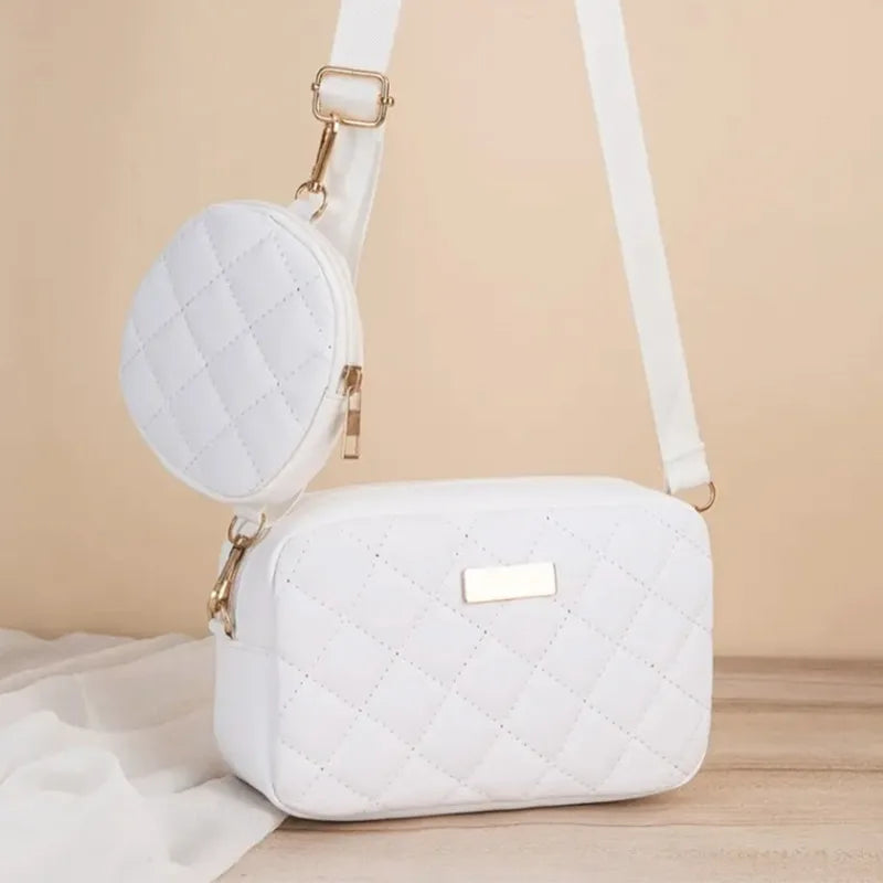 Quilted Crossbody Bag with Detachable Mini Coin Purse