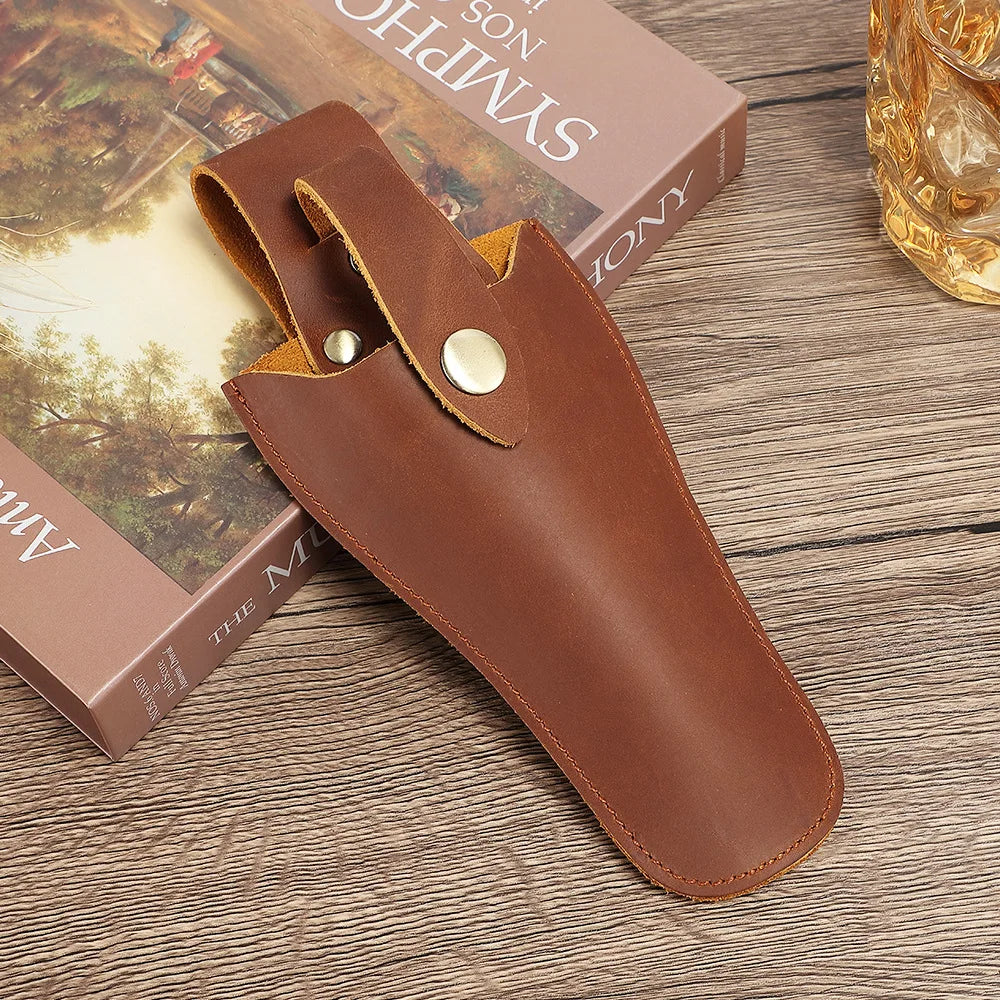 Protective Leather Case Top Layer Cowhide Garden Branch Shears Waist Bag