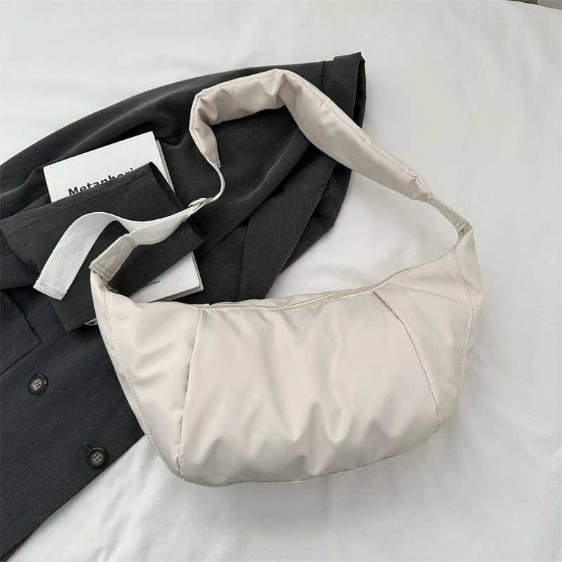 Nylon Hobo Shoulder Bag – Large Capacity Casual Crossbody for Women