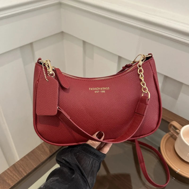 Faionable Casual Crossbody Bag Women S Oulder Trendy Design Spring Underarm Soft Pu Leather Color