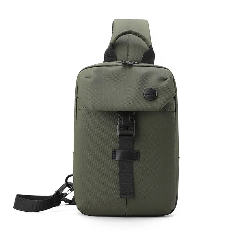 Men S Leisure Chest Bag Large Capacity Shoulder Simple Design Practical Waterproof Crossbody