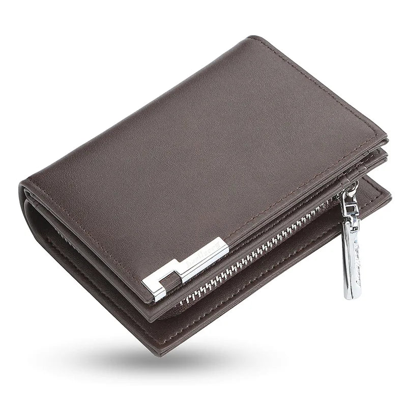 Fashionable Short Men S Wallet Leisure Accordion Card Case Big Zip Money Clip