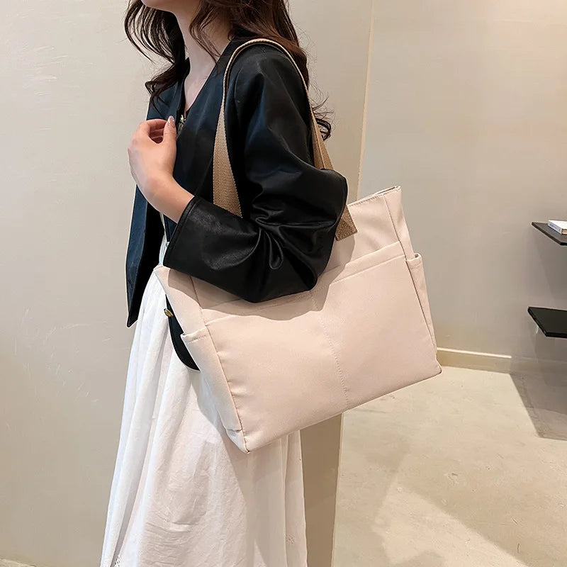 Canvas Tote Bag – Large Capacity Japanese Style Shoulder Bag
