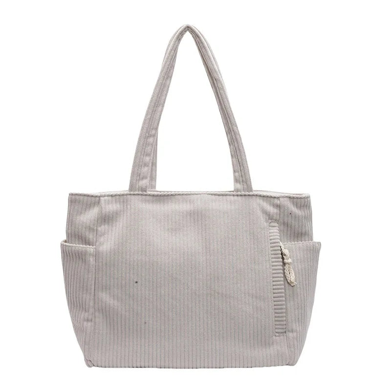 Corduroy Tote Bag Large Capacity Women's Handbag