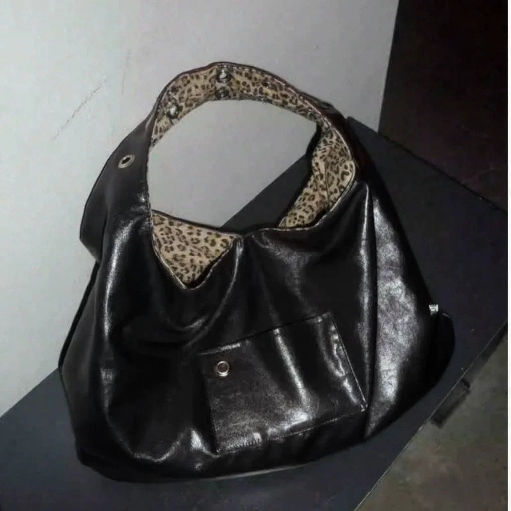 Leopard Spice Girl Double-Sided Oulder Bag Cool Sweet Commuter Tote Women S Versatile Large Retro