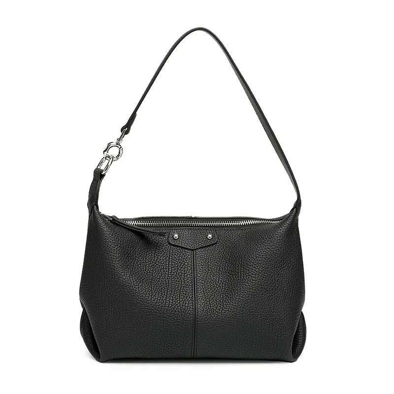 Genuine Leather Ladies Hand-Held Tote Bag Large-Capacity Simple Commuting Crossbody Bag