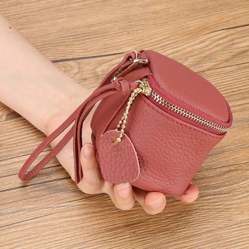Vintage Leather Cosmetic Bag Lipstick Change Storage Bag