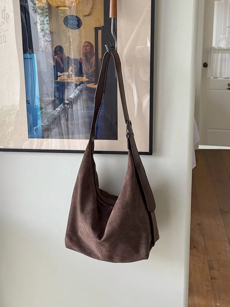 Suede Versatile Crossbody Bags Women Shoulder Vintage Large Capacity Designer Purse Handbags Sac