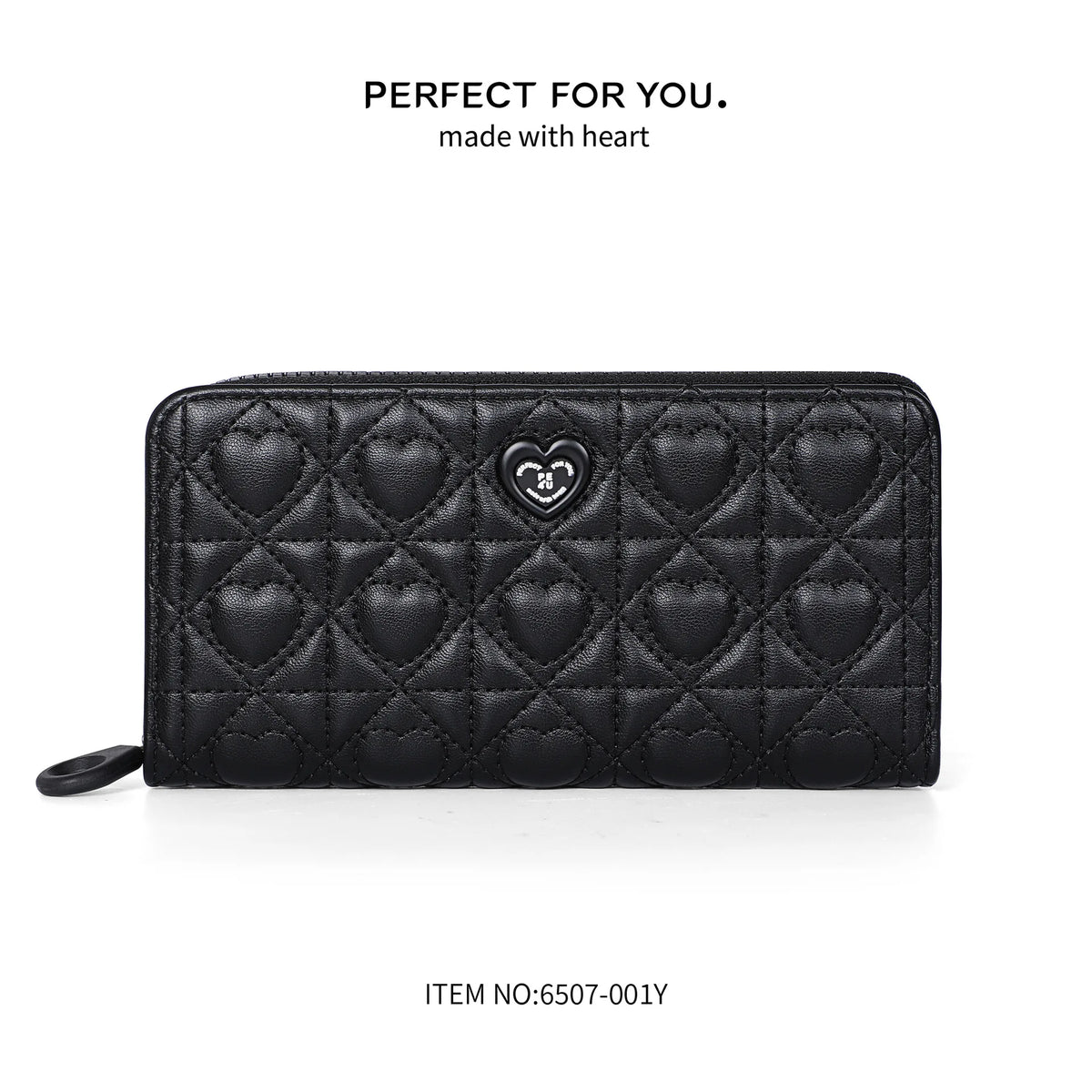 Ladies Heart-Shaped Pleated Wallet Large Capacity Zipper