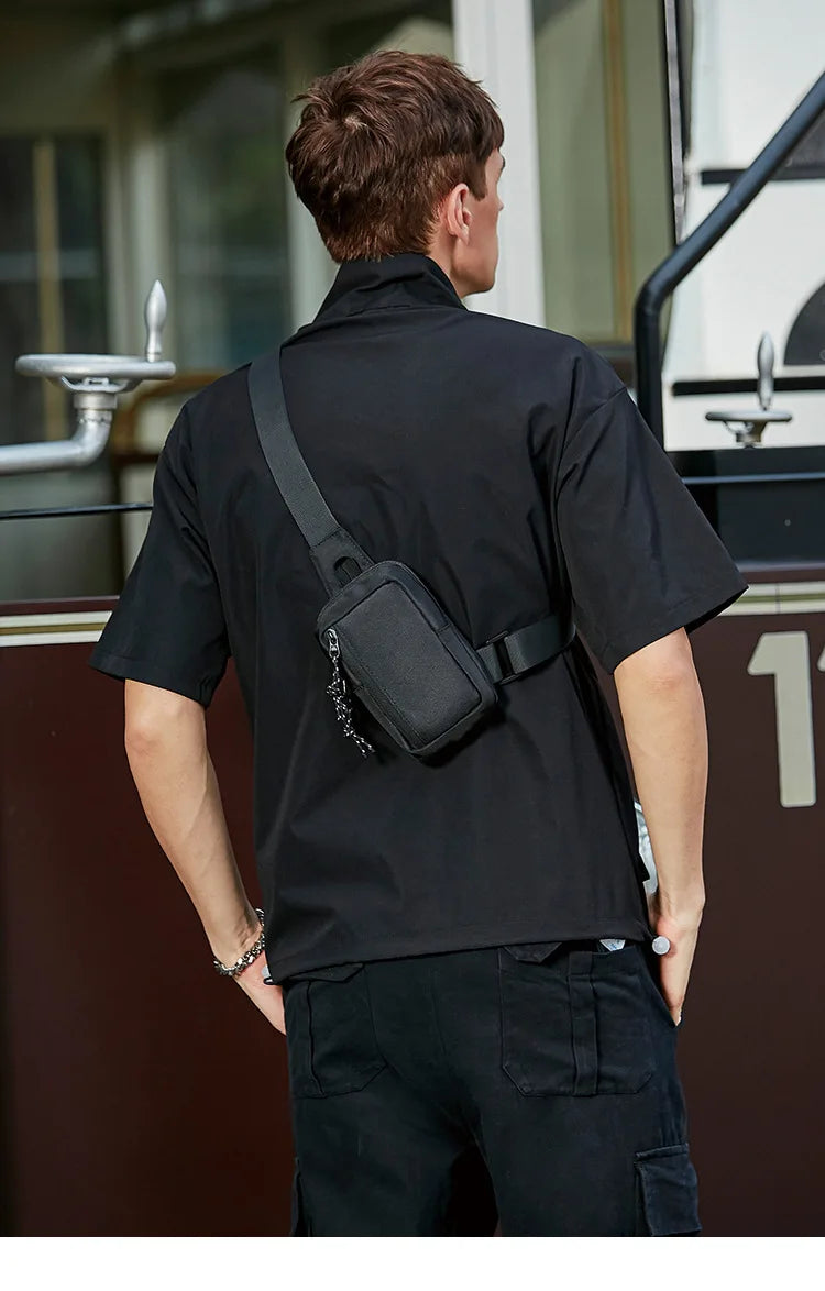 Chest Bag Men S Crossbody Japanese Street Sports Mini Oxford Cloth Waterproof Diagonal Shoulder Jane