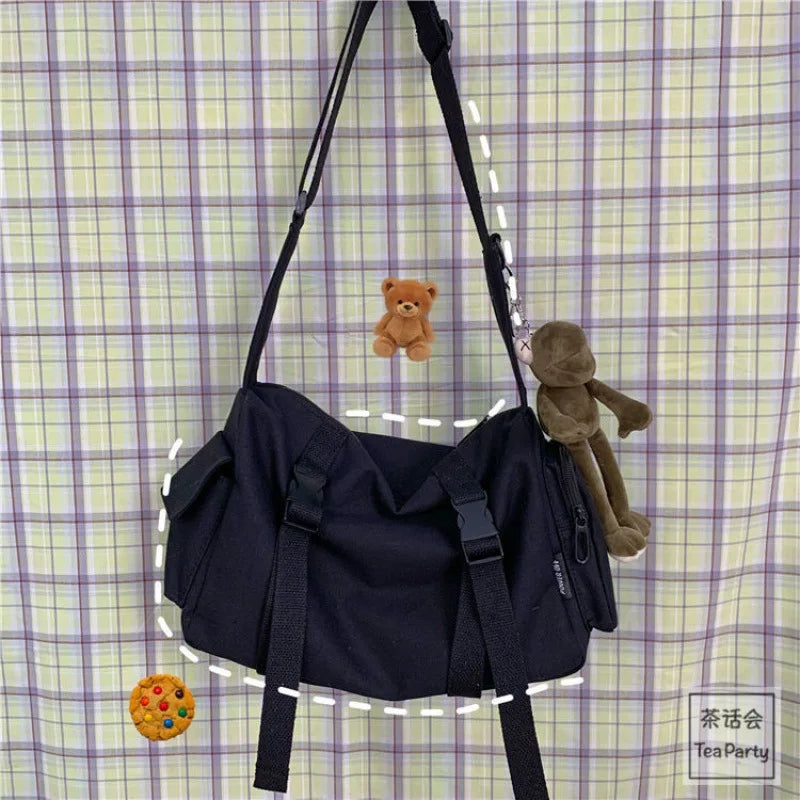 Canvas Crossbody Bag – Large Capacity Shoulder Bag for Women & Men