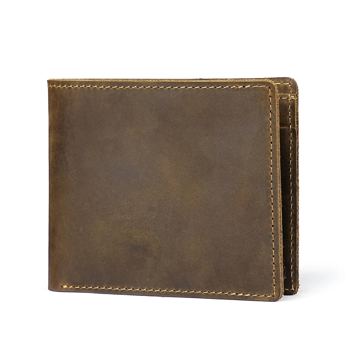 Men S Leather Wallet Retro Style Multi-Functional Featuring Transparent Window