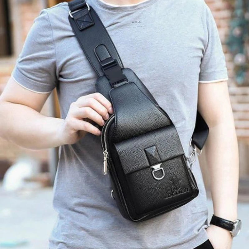 Men S Single Shoulder Cross-Body Bag Business Casual Leather Feeling Waterproof Wear-Resistant