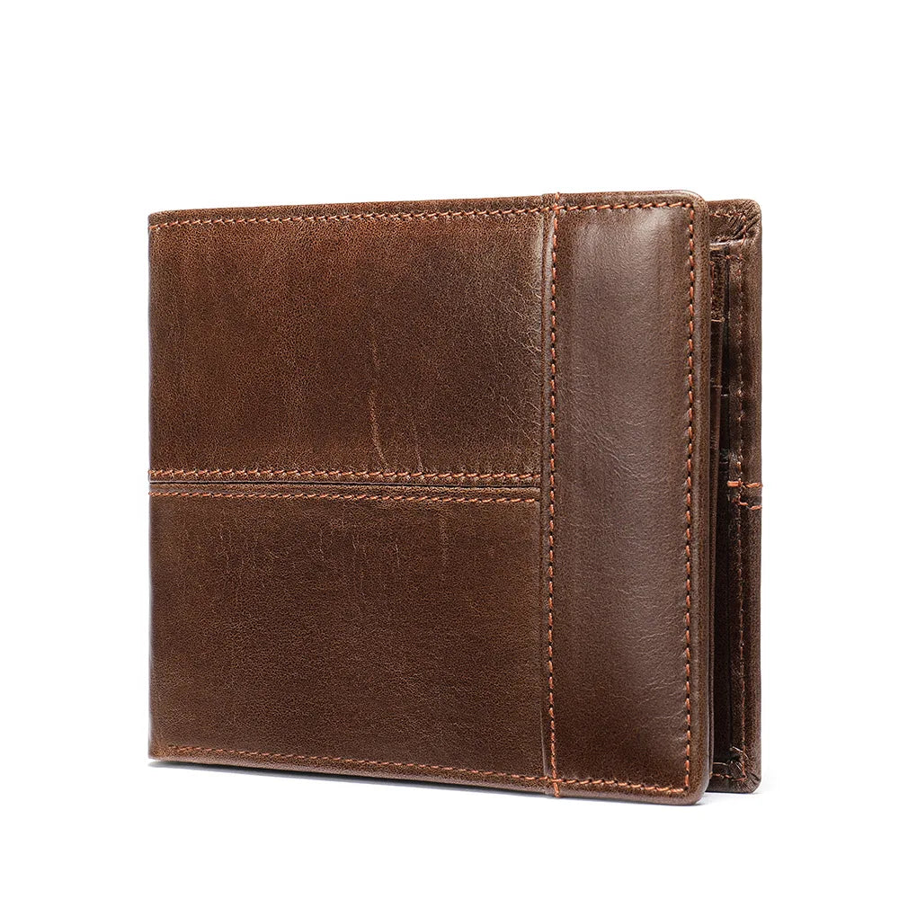 Rfid Card Holder Men S Genuine Leather Short Wallet