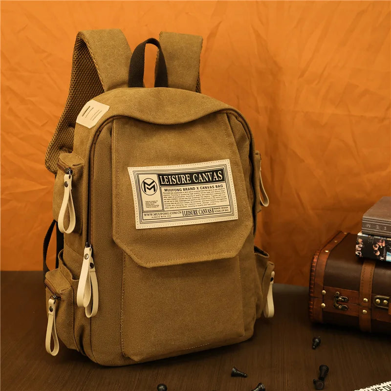 Wear-Resistant Canvas Large-Capacity Men S Backpack