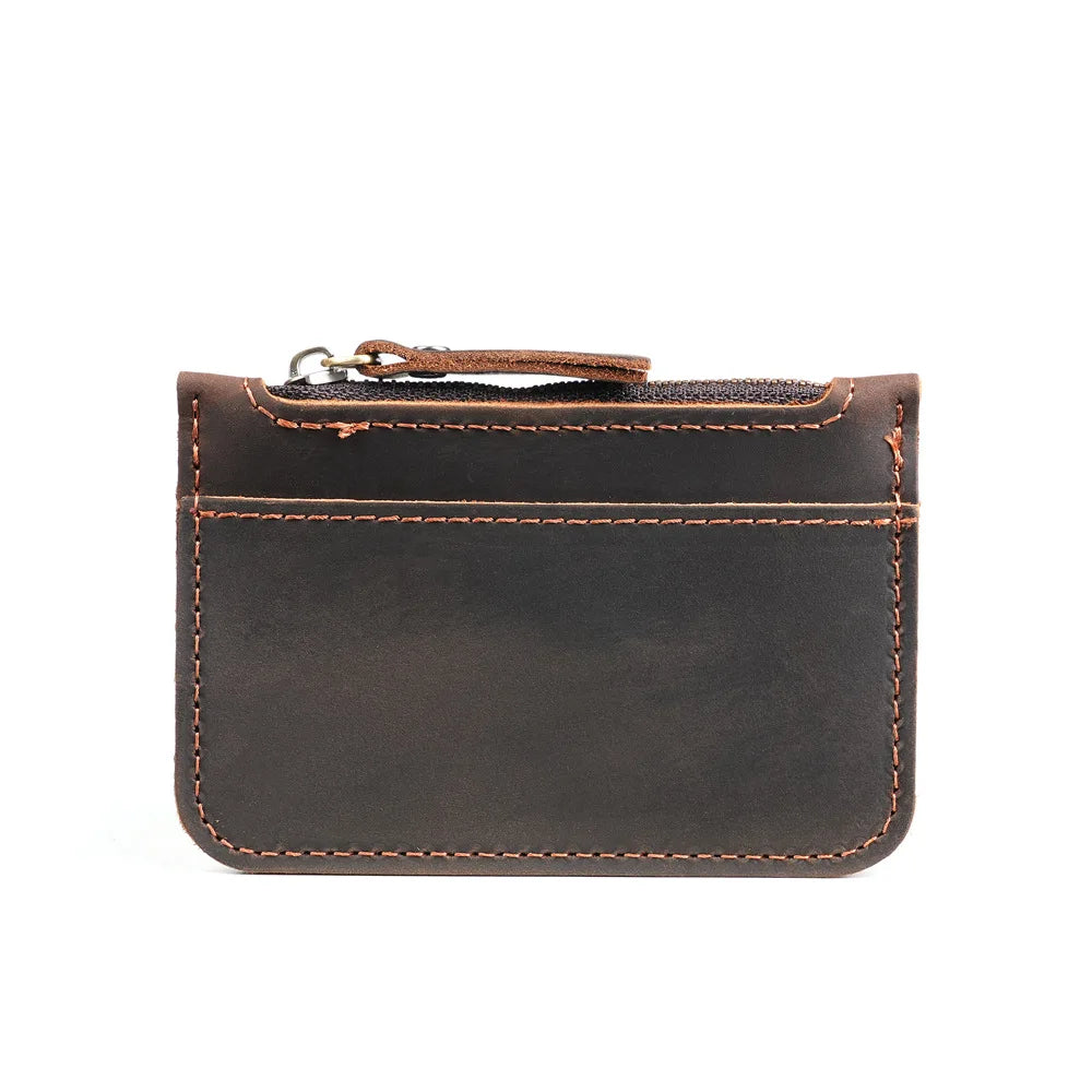 Light Thin Card Case Leather Coin Purse Short Portable Coin Cash Bag