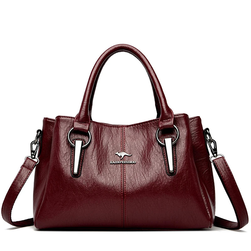 Genuine Leather Women's Handbag – Shoulder & Crossbody Tote