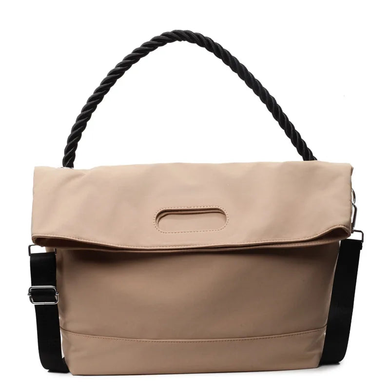 Large Capacity Nylon Shoulder Bags Women Fluorescent Green Casual Totes Korea Style Cloth Packages