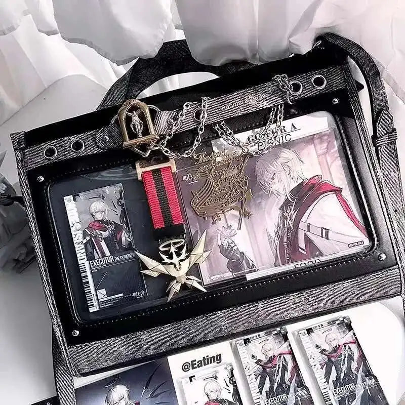 Denim Ita Bag Transparent Pocket DIY Crossbody – Y2K
