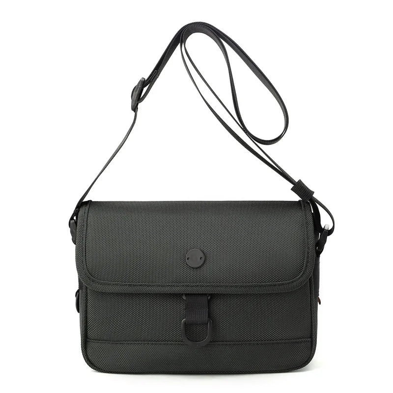 Men S Waterproof Nylon Fabric Single-Shoulder Bag Casual Commuting Light Crossbody Square
