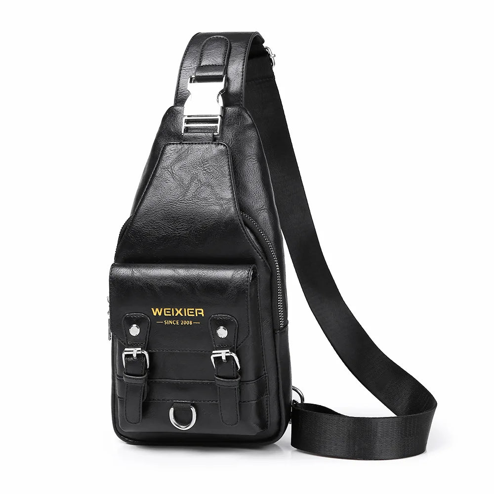 Men S Cross-Body Bag One Shoulder Large Capacity Mobile Phone Storage Zipper Buckle Waterproof