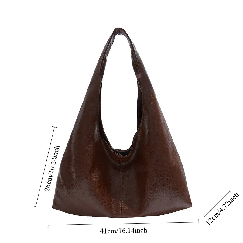 Pu Leather Hobo Large Capacity Underarm Bags Autumn Winter Shoulder Bag Women Trend Y2k Handbags